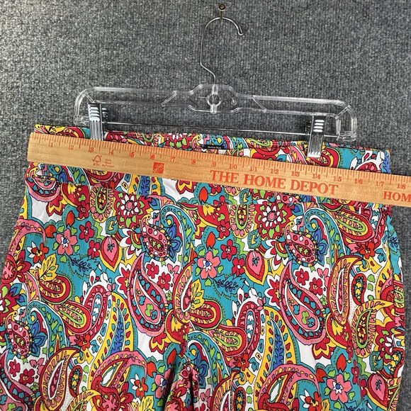 Attyre Womens Pull On Crop Pants Paisley Size 16w Multicolor - Picture 4 of 7